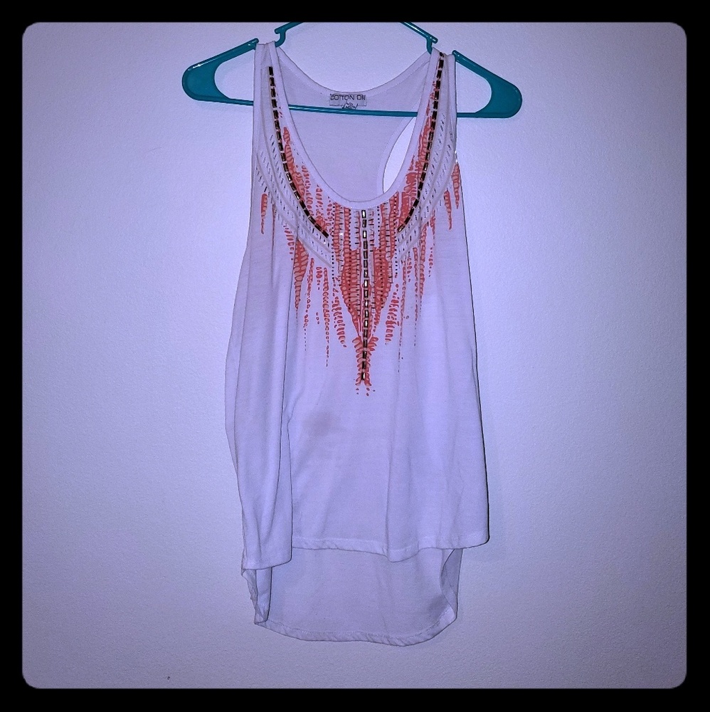 Tank Top with Beading on the Front